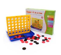 LLTCMYGS Juego de 4 en línea de Madera Montessori, Juguete Interactivo de Mesa para Toda la Familia