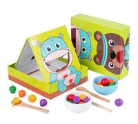 LLTCMYGS Juego de alimentación Montessori, Juguete para el Desarrollo de la motricidad Fina del niño con Cuchara y Palillos