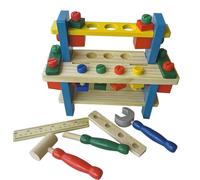 LLTCMYGS Juego de Banco de Herramientas de Madera Montessori, Juguete de Construcción para Niños con Tornillos y Herramientas, Desarrollador de Habilidades Motoras Finas