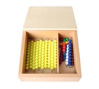 LLTCMYGS Juego de Cuentas de matemáticas Montessori para la Tabla Seguin, Materiales Montessori con Caja de Almacenamiento de Madera,Companion a