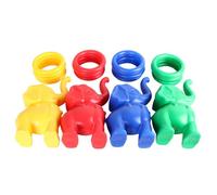 LLTCMYGS Juego de Lanzamiento de Anillos con Elefantes Coloridos, 8 Objetivos de Elefante con 16 Anillos, Juguete de Entrenamiento Sensorial para Exterior e Interior,Big