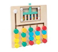 LLTCMYGS Juego de Lógica y Memoria Montessori de Madera de 4 Colores, Rompecabezas Deslizante de Coincidencia de Patrones con Tarjetas de Actividad,Model c