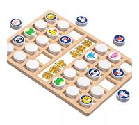 LLTCMYGS Juego de Memoria Montessori de Animales de Madera, Juego de Mesa Interactivo Familiar para Niños
