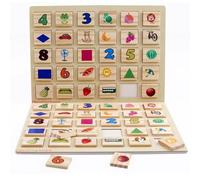 LLTCMYGS Juego de Memoria Montessori Tarjetas de Madera, Entrenamiento de concentración y Habilidades motoras Finas, ayudas para la enseñanza Preescolar