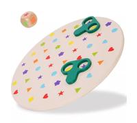 LLTCMYGS Juego de Mesa Montessori de Formas y Colores de Madera, Juego de emparejamiento en Tablero Redondo de Madera con Dados