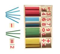 LLTCMYGS Juego de Palitos de Madera Montessori para Contar, Herramienta de Aprendizaje de Reconocimiento de Números y Aritmética