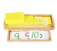 LLTCMYGS Juego del Banco de Cuentas Doradas Montessori, Juguete de Matemáticas de Sistema Decimal de Madera para Aritmética Temprana