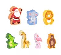 LLTCMYGS Juego Montessori de Escucha de Animales con Bloques de Construcción, Juguete de Secuencias de Madera con Tarjetas Didácticas para Niños