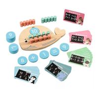 LLTCMYGS Juguete de Matemáticas Montessori Ballena con Marco de Diez, Juego de Conteo de Madera con Fichas Numéricas para Niños