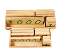 LLTCMYGS Juguete de Matemáticas Montessori Tarjetas de Números Grandes/Pequeños 1-9000, Materiales de Madera para el Aprendizaje Temprano de Matemáticas,One Set