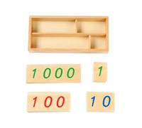 LLTCMYGS Juguete de Matemáticas Montessori Tarjetas de Números Grandes/Pequeños 1-9000, Materiales de Madera para el Aprendizaje Temprano de Matemáticas,Small