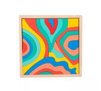 LLTCMYGS Juguete de Rompecabezas Montessori de Cuatro Elementos de Arte, Juguete de Rompecabezas para Cognición del Color y Habilidades Motoras Finas