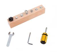 LLTCMYGS Juguete de Tablero de Tornillos de Madera Montessori, Set de Herramientas para Entrenamiento de Habilidades Motoras Finas para Niños Pequeños con Destornillador