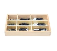 LLTCMYGS Juguetes Matemáticos Montessori con Cuentas y Caja, Herramienta de Desarrollo Temprano de Matemáticas Montessori, Materiales Educativos,Negro,7mm