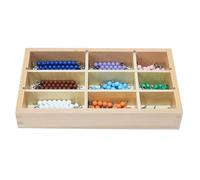 LLTCMYGS Juguetes Matemáticos Montessori con Cuentas y Caja, Herramienta de Desarrollo Temprano de Matemáticas Montessori, Materiales Educativos,Vistoso,7mm
