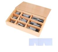 LLTCMYGS Juguetes Matemáticos Montessori con Cuentas y Caja, Herramienta de Desarrollo Temprano de Matemáticas Montessori, Materiales Educativos,Gris,8mm