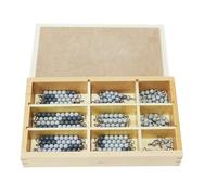 LLTCMYGS Juguetes Matemáticos Montessori con Cuentas y Caja, Herramienta de Desarrollo Temprano de Matemáticas Montessori, Materiales Educativos,Gris,7mm