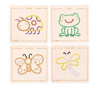 LLTCMYGS Kit de Costura Montessori de Insectos de Madera para Habilidades Motoras Finas, Tablero de Actividades, Rompecabezas de Bordado para Niños Pequeños