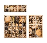 LLTCMYGS Kit de Manualidades Natural Montessori de Madera para Hacer tú Mismo, rodajas de Madera y Ramas, Materiales de Juego Sueltos