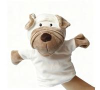 LLTCMYGS Marionetas de Mano de Boca Abierta Montessori, Juguetes de Peluche de Animales, Juguetes para Contar Historias de Navidad,Shapi Dog