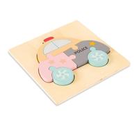 LLTCMYGS Rompecabezas 3D de Madera de Animales y Vehículos, Juguetes Educativos Montessori para Niños Pequeños,Police Car