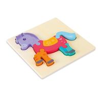 LLTCMYGS Rompecabezas 3D de Madera de Animales y Vehículos, Juguetes Educativos Montessori para Niños Pequeños,Horse