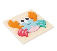 LLTCMYGS Rompecabezas 3D de Madera de Animales y Vehículos, Juguetes Educativos Montessori para Niños Pequeños,Crab