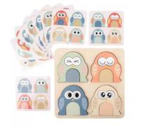 LLTCMYGS Rompecabezas Cognitivo de Emparejamiento Montessori con Búho, Desarrollo del Reconocimiento para Niños Pequeños