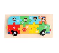 LLTCMYGS Rompecabezas de Animales 3D Montessori para Niños Pequeños, Juguetes Educativos Tempranos de Madera Stem para Niños,Bus