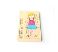 LLTCMYGS Rompecabezas de Cuerpo de Madera Montessori para niños, Estructura Corporal de niñas, Juguetes educativos de anatomía