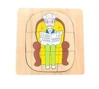 LLTCMYGS Rompecabezas del Ciclo de Vida del Cuerpo Humano Montessori, una Ayuda didáctica de Rompecabezas de múltiples Capas para la Inteligencia Preescolar,Man