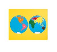 LLTCMYGS Rompecabezas Montessori de Mapas, Rompecabezas de Madera de China y del Mundo para Niños, Juguete Educativo de Geografía,The World