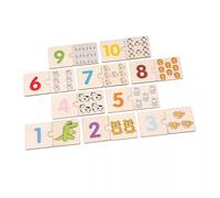 LLTCMYGS Rompecabezas Montessori de Números, Conteo del 1 al 10 y Juego de Emparejamiento de Animales para Niños