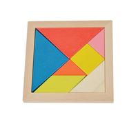 LLTCMYGS Rompecabezas Tangram de Madera Montessori, Rompecabezas Geométrico Colorido de 7 Piezas, Juguete Educativo para Estimular el Cerebro
