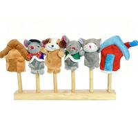 LLTCMYGS Set de Marionetas de Dedos de Ratón y Perro de Dibujos Animados Montessori, Niños