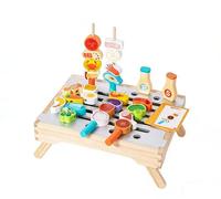 LLTCMYGS Set de Parrilla de Juguete de Madera Montessori para Juegos de Imaginación, Juguete de Cocina para Niños Pequeños