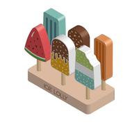 LLTCMYGS Set de Polos de Madera Montessori, Juguete de Comida de simulación para niños pequeños