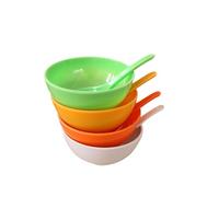 LLTCMYGS Set de Tazón y Cuchara de Plástico Colorido Montessori, Juguete Sensorial de Vida Práctica, Vajilla Imitación Porcelana Irrompible