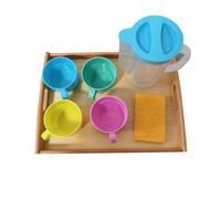 LLTCMYGS Set Montessori de Verter y Compartir Agua, Juguete Sensorial de Vida Práctica, Actividad con Tazas y Jarra Coloridas