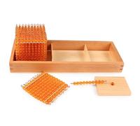 LLTCMYGS Sistema Decimal de Perlas Doradas Montessori, Material de Matemáticas para el Aprendizaje del Valor Posicional,Model a