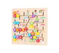 LLTCMYGS Tablero cognitivo Montessori Wooden Number and Letter Maze, Desarrollo coordinado Mano-Ojo,Letters