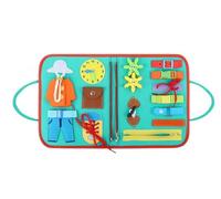 LLTCMYGS Tablero de Actividades Montessori para Niños, Tablero de Fieltro de 8 Lados, Juguete para Desarrollar Habilidades Motoras Finas en Niños Pequeños