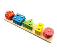 LLTCMYGS Tablero de Clavijas Montessori para clasificar Formas y Colores, Juguete de apilamiento geométrico de Madera