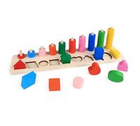 LLTCMYGS Tablero de Conteo de Formas y Números Montessori, Rompecabezas Educativo de Madera para Niños Pequeños,Shapes