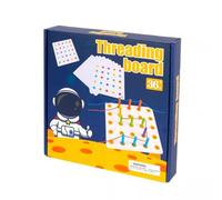 LLTCMYGS Tablero de Enhebrado de Clavos de Madera para Niños Montessori, Juguete de Cordones de Madera con Palitos, Cuerdas y Tarjetas de Patrones