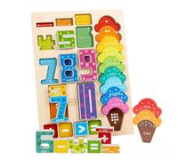 LLTCMYGS Tablero de Rompecabezas de conteo de Operaciones matemáticas de Madera Montessori, Juego de clasificación y apilamiento de Formas para Contar