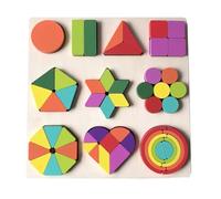 LLTCMYGS Tablero de Rompecabezas de Formas de Madera Montessori, Juguete Educativo de emparejamiento de Formas geométricas