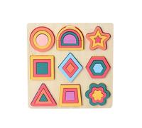 LLTCMYGS Tablero de Rompecabezas de Formas Geométricas de Madera Montessori, Juguete Educativo para Clasificar Formas y Hacer Coincidencias de Patrones,Model b