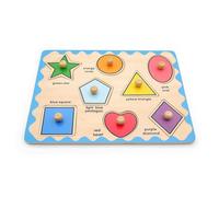 LLTCMYGS Tablero Montessori de Reconocimiento de Formas y Colores con Perillas, Juguete para el Desarrollo de la Motricidad Fina