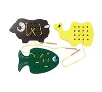 LLTCMYGS Tableros de enhebrado de Animales Montessori, Tablero Educativo de Costura para niños en Edad Preescolar (Oveja, Camello, Set de Peces)